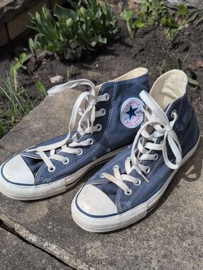 3/$50 Vintage Converse High Top Sneakers - Blue and White